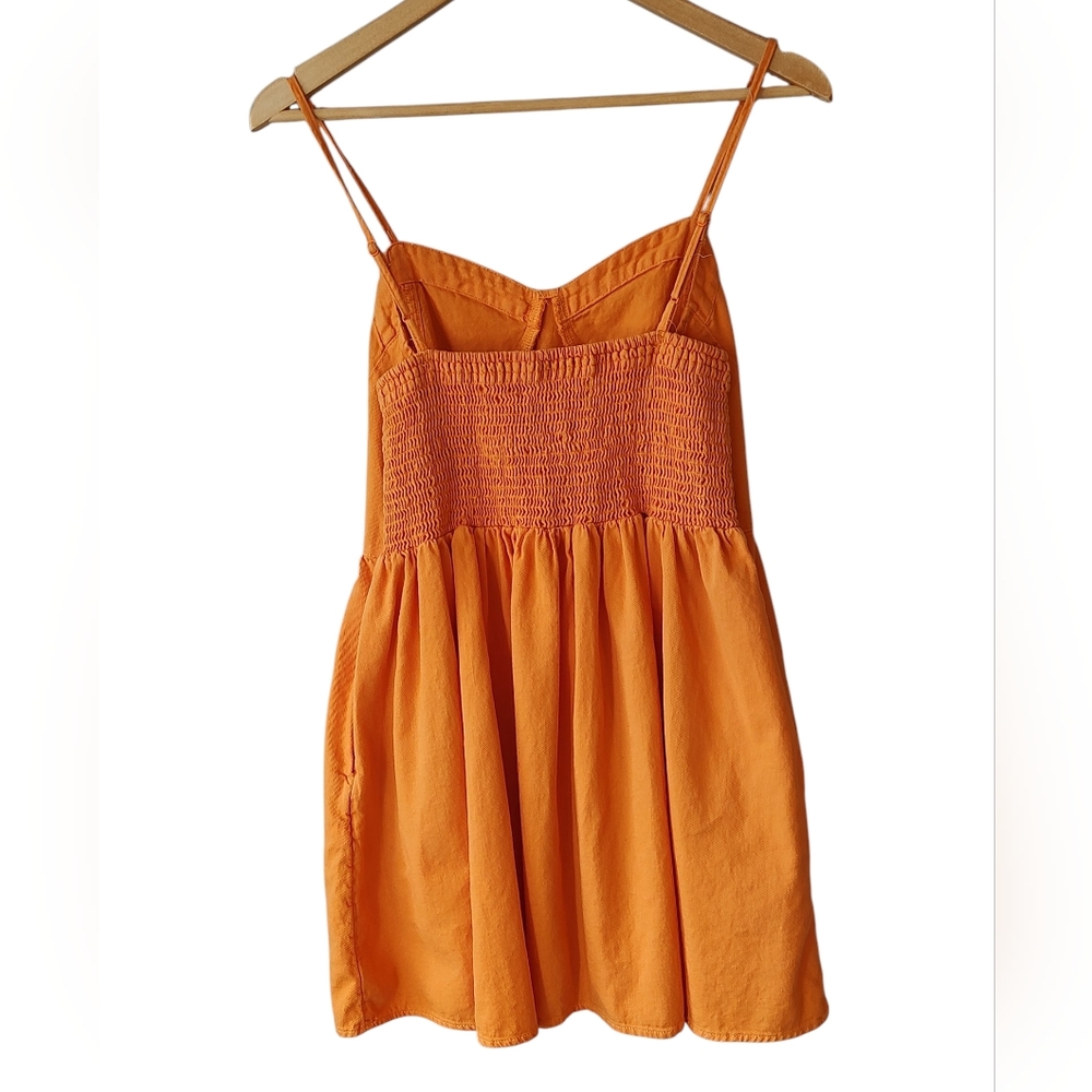 American Eagle Orange Mini Dress with Pockets Size Large - Picture 4 of 8